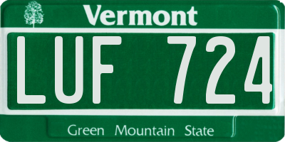 VT license plate LUF724