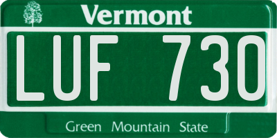 VT license plate LUF730