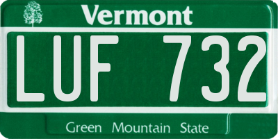 VT license plate LUF732