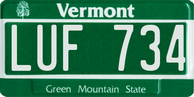 VT license plate LUF734