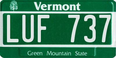 VT license plate LUF737