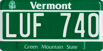 VT license plate LUF740