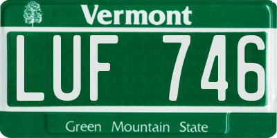 VT license plate LUF746