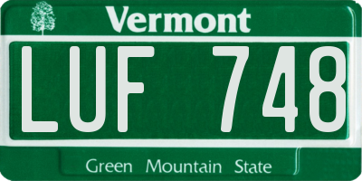 VT license plate LUF748