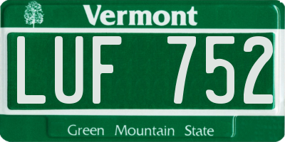 VT license plate LUF752