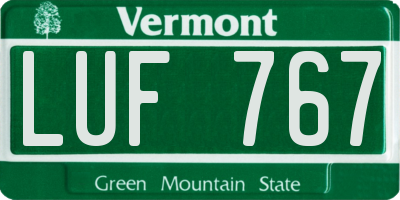 VT license plate LUF767
