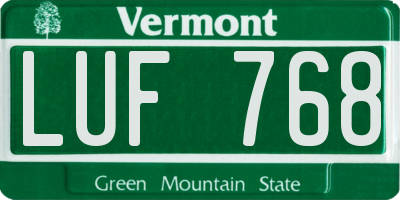VT license plate LUF768