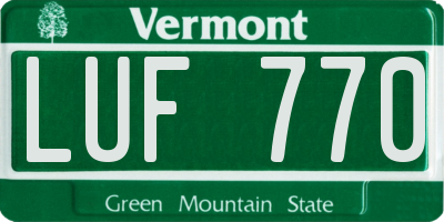 VT license plate LUF770