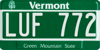 VT license plate LUF772