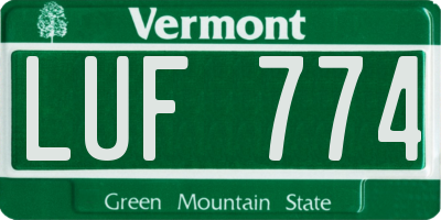 VT license plate LUF774