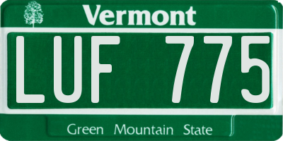VT license plate LUF775