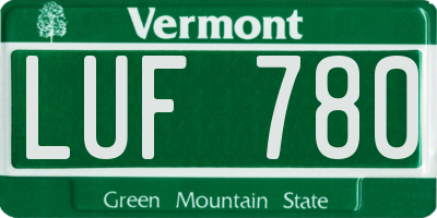 VT license plate LUF780