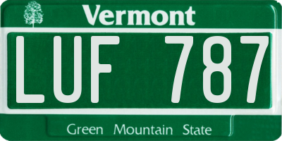VT license plate LUF787