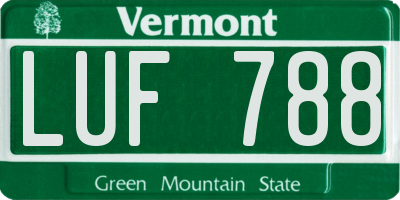 VT license plate LUF788