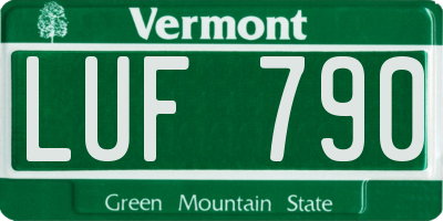 VT license plate LUF790