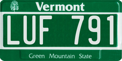 VT license plate LUF791