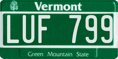 VT license plate LUF799