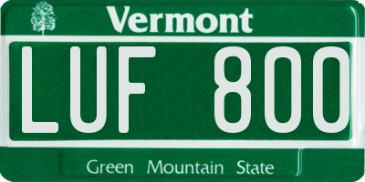 VT license plate LUF800