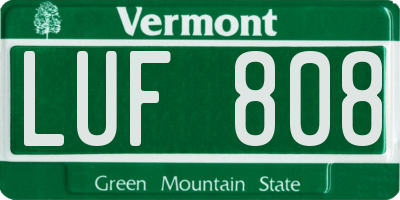 VT license plate LUF808