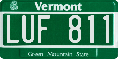 VT license plate LUF811