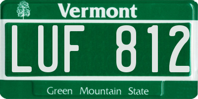 VT license plate LUF812