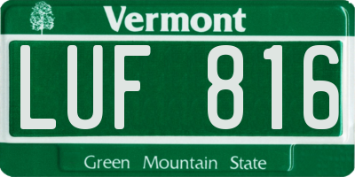 VT license plate LUF816