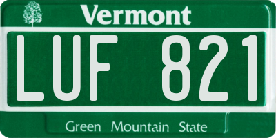 VT license plate LUF821
