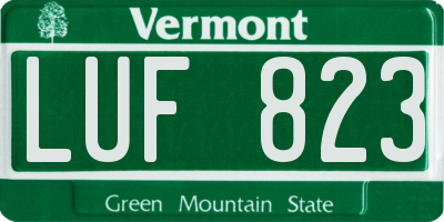 VT license plate LUF823