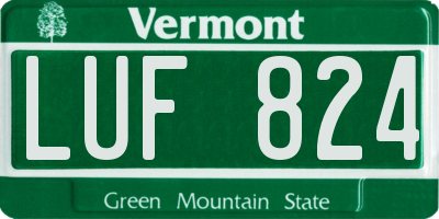 VT license plate LUF824
