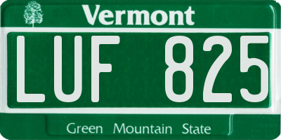 VT license plate LUF825