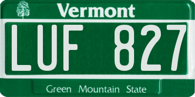 VT license plate LUF827