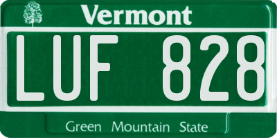 VT license plate LUF828