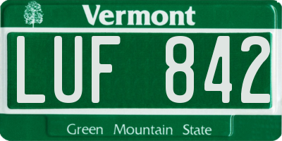 VT license plate LUF842