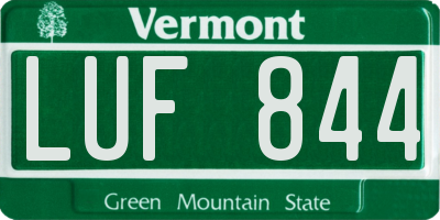 VT license plate LUF844