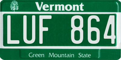 VT license plate LUF864