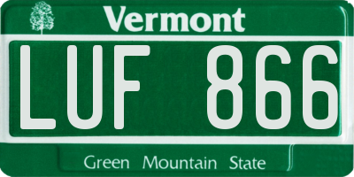 VT license plate LUF866