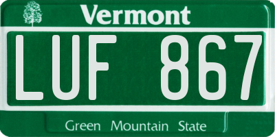 VT license plate LUF867