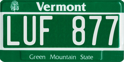 VT license plate LUF877
