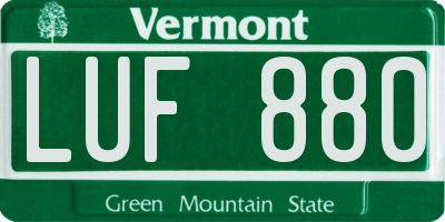 VT license plate LUF880