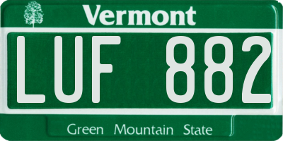 VT license plate LUF882