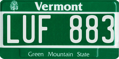 VT license plate LUF883