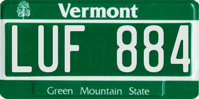 VT license plate LUF884