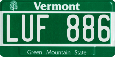 VT license plate LUF886
