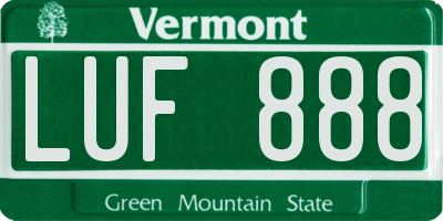 VT license plate LUF888