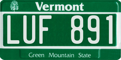 VT license plate LUF891