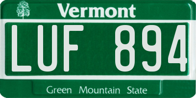 VT license plate LUF894