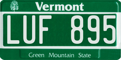 VT license plate LUF895
