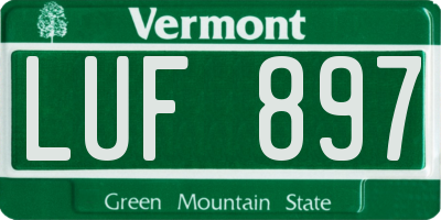 VT license plate LUF897