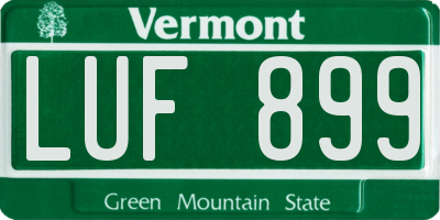 VT license plate LUF899