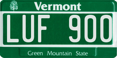 VT license plate LUF900